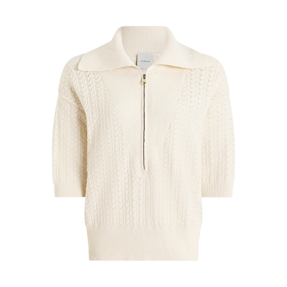Varley Sweaters - VARLEY Arney Half-Zip Polo Sweater in Egret M